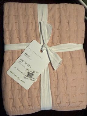 Pottery Barn Pickstitch Euro Sham - Blush 26” x 26”